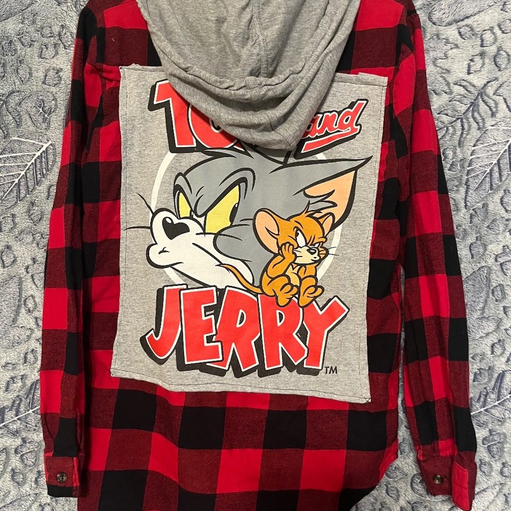 Tom and Jerry Upcycled Flannel
